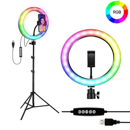 MJ-26 RGB LED Soft Ring Light with Stand - Selfie Light for Perfect Photos & Videos - Saif Al Najmi Kw